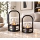 Moderne windlichten/vazen- set-2 zwart stijlvol 